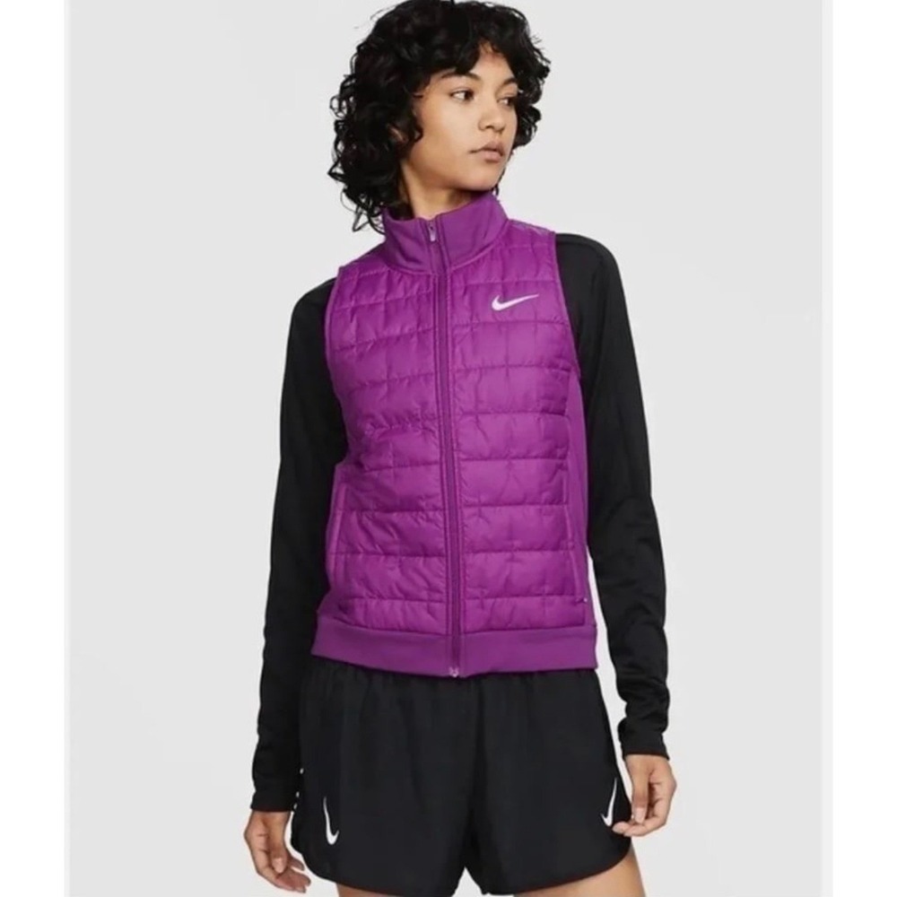 Nike Therma Fit Running Vest Purple Lightweight Puffer Gym Core Athletic